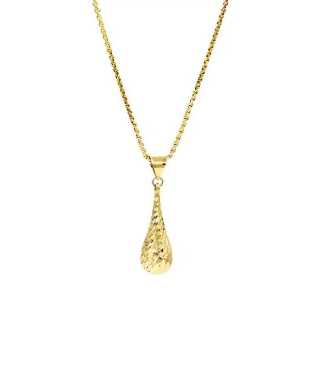 Altın Damla Motifli Kolye