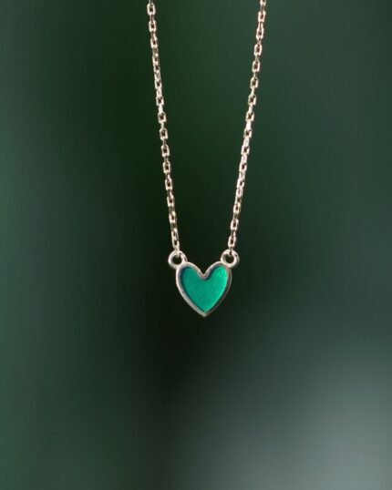 Yeşil Kalpli 14 Ayar Altın Kolye 13 Layer 2