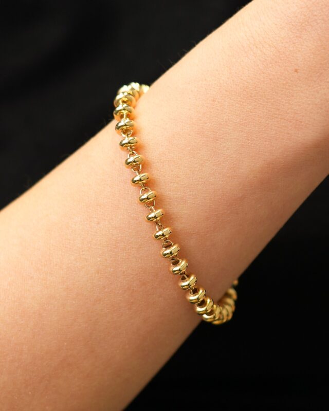 Sıralı Bakla Altın Bileklik