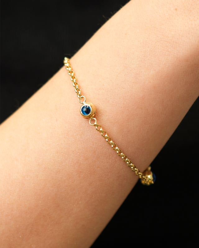 Nazar Boncuklu Altın Doç Zincir Bileklik